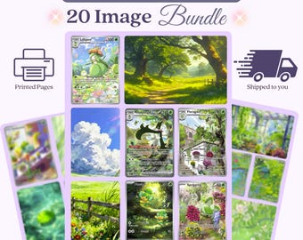 Grass Type Art Michi Method Binder Inserts 20 Physical Art Pieces 4 Pages Shipped