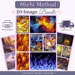 Fire Inspired Art Michi Method Binder Inserts 20 Physical Art Pieces 4 Pages Shipped