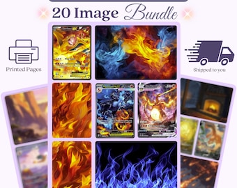Fire Inspired Art Michi Method Binder Inserts 20 Physical Art Pieces 4 Pages Shipped