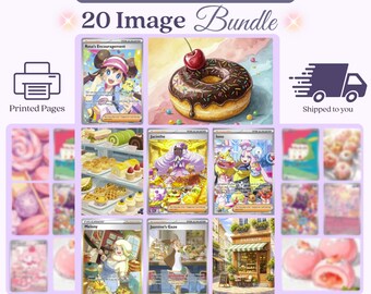 Dessert Themed Art Michi Method Binder Inserts 20 Physical Art Pieces 4 Pages Shipped