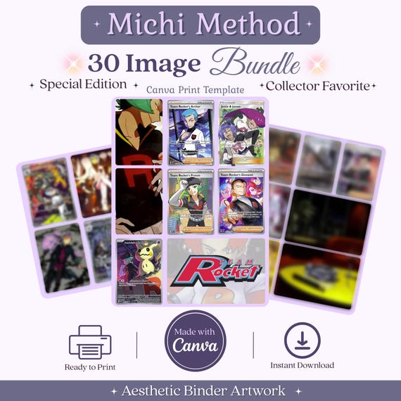 Team Rocket Themed Art Bundle Michi Method Binder Inserts Printable Pages Instant Download