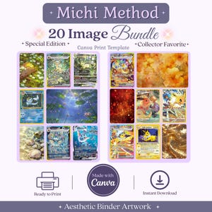 Eeveelution-temakonstpaket Michi Method-pärmbilagor Utskrivbara sidor Paket med direktnedladdning