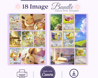 Eevee Inspired Art Bundle Michi Method Binder Inserts Printable Pages Instant Download