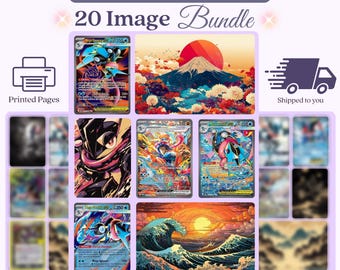 Greninja Inspired Art Michi Method Binder Inserts 20 Physical Art Pieces 4 Pages Shipped