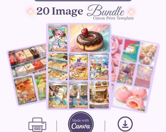 Dessert Themed Michi Method Binder Inserts Bundle of 20 Art Pieces Ready to Print
