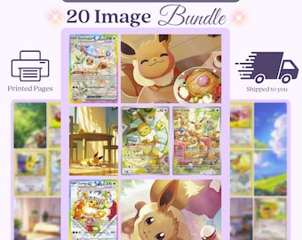 Eevee Themed Art Michi Method Binder Inserts 20 Physical Art Pieces 4 Pages Shipped