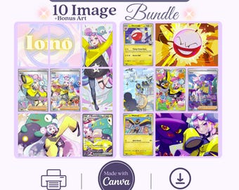 Iono Trainer Michi Method Binder Inserts Bundle of 10 Art Pieces Ready to Print