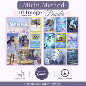 Nessa Trainer Michi Method Binder Inserts Bundle of 10 Art Templates Ready to Print