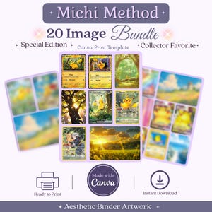 Pikachu-inspirerat konstpaket Michi Method-pärmblad Utskrivbara sidor Direktnedladdning