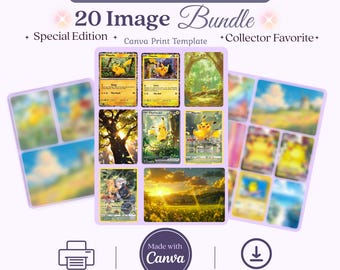 Pikachu Inspired Art Bundle Michi Method Binder Inserts Printable Pages Instant Download