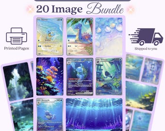 Water Inspired Art Michi Method Binder Inserts 20 Physical Art Pieces 4 Pages Shipped