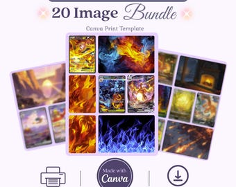 Fire Type Michi Method Binder Inserts Bundle of 20 Art Pieces Ready to Print