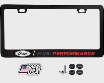 Ford Performance Black Stainless Steel License Plate Frame | USA & Canada Fit