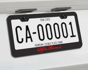 Alfa Romeo Red Black Stainless Steel License Plate Frame