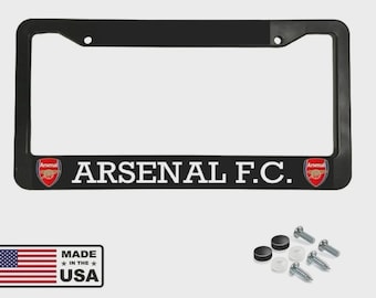 Arsenal FC Black Stainless Steel License Plate Frame | USA & Canada Fit
