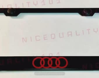 Audi Stainless Steel License Plate Frame - Red