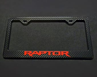 Raptor 100% Real Carbon Fiber License Plate Frame - Red