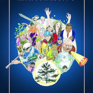 May include: A blue background with the words "Inner Active" and "Cards" in white. The image features a colorful illustration of diverse figures, a tree, and a globe.