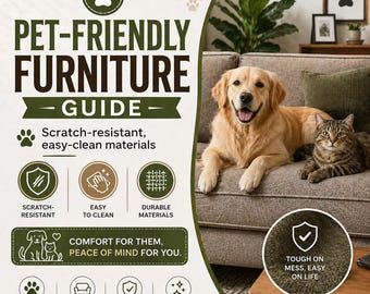 Guía de muebles aptos para mascotas: materiales resistentes a los arañazos y fáciles de limpiar (libro electrónico en PDF).