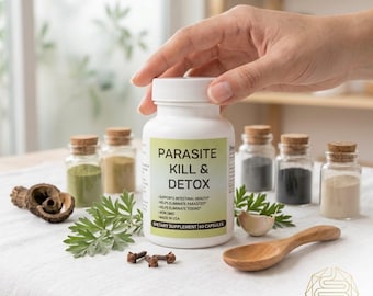 Parasite Kill & Detox >> Wermut, Schwarzwalnusshülle, Pau D’Arco, Nelke - Vegane Kapseln