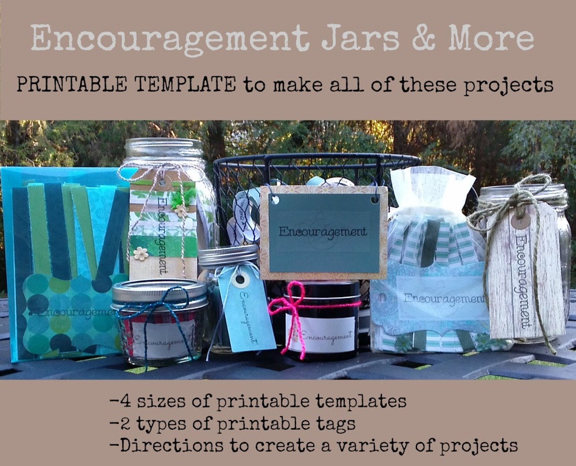 Encouragement Jars &amp; More PRINTABLE TEMPLATE DOWNLOAD - Etsy