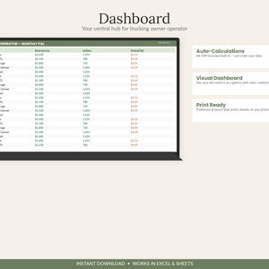 Trucking Owner Operator Spreadsheet | IFTA, Cost Per Mile & Bookkeeping Tracker | Trucker Tax Expense Log Excel Google Sheets image 3