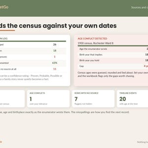 Family Tree Spreadsheet Template Excel Google Sheets | Genealogy Research Organizer, Pedigree Chart, DNA Match, Census and Ancestry Log image 4