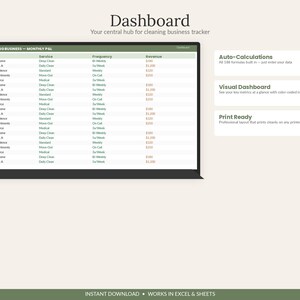 Reinigungsunternehmen-Tracker | Einnahmen, Kunden, Kilometerstand, Steuertabelle (Digitaler Download) Bild 3