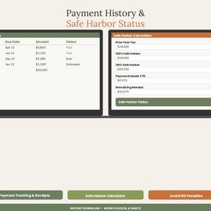 Quarterly Estimated Tax Calculator Spreadsheet | Self Employed 1099 Tax Estimator Excel Google Sheets | Freelancer Tax Planner Template image 6