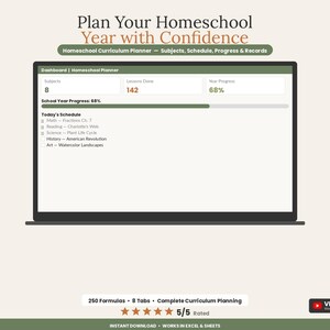 Modèle de planification pour l'enseignement à domicile | Programme, budget, présence, notes (Excel, Google Sheets)