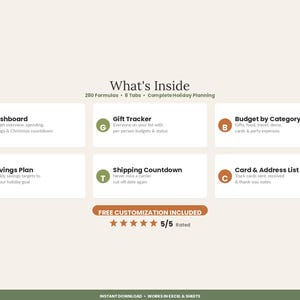Christmas Budget Planner | Gift Tracker (Excel Google Sheets) image 2