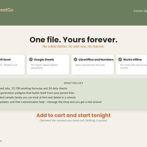 Family Tree Spreadsheet Template Excel Google Sheets | Genealogy Research Organizer, Pedigree Chart, DNA Match, Census and Ancestry Log image 7