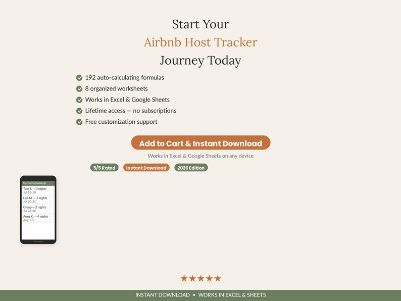 Short Term Rental Host Dashboard | Airbnb Property Manager Excel Google Sheets Tracker image 7