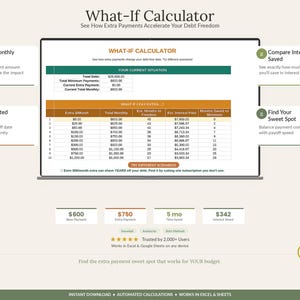 Spreadsheet voor het berekenen van de schuldensneeuwbal-lawinemethode (2026) | Tracker voor het aflossen van creditcard- en studieleningen | Dashboard voor schuldenvrij leven (Excel, Google Sheets) afbeelding 6