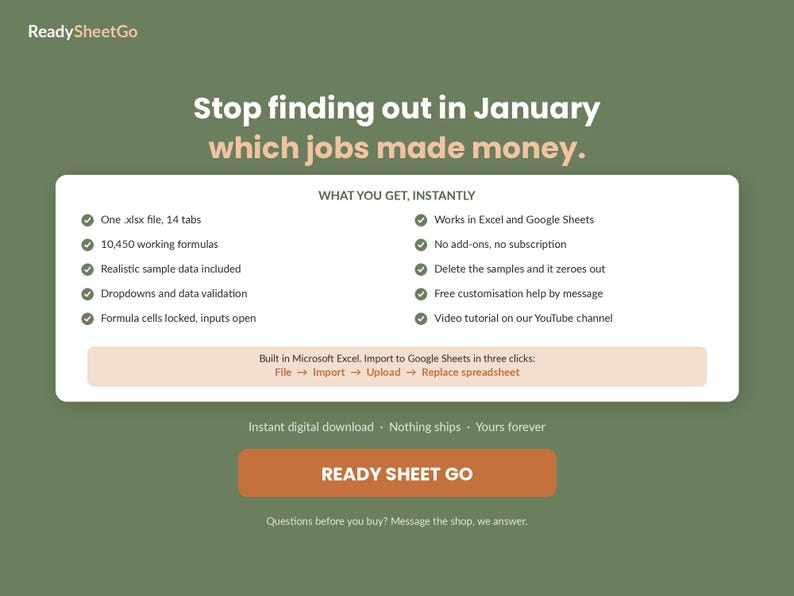 Construction Estimating Spreadsheet Template Excel Google Sheets | Contractor Bid Calculator, Job Costing, Change Order and Draw Tracker image 7