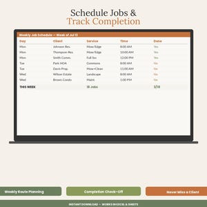 Lawn Care Business Spreadsheet Template | Landscaping Client Route Invoice Tracker Excel Google Sheets image 4
