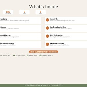FIRE Calculator Spreadsheet Excel Google Sheets | Retirement Calculator & Early Retirement Planner | Coast FIRE Financial Independence image 2