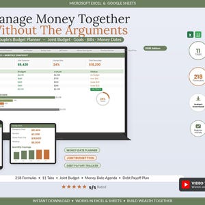 Planilha de orçamento para casais | Controle financeiro conjunto (Excel, Planilhas Google)