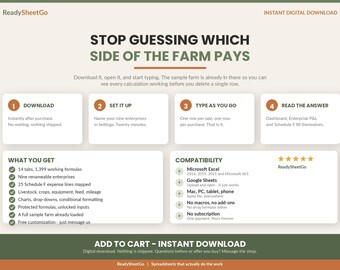 Farm Income Expense Tracker | Schedule F Tax Template (Digital Download)