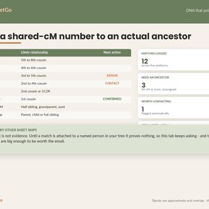 Family Tree Spreadsheet Template Excel Google Sheets | Genealogy Research Organizer, Pedigree Chart, DNA Match, Census and Ancestry Log image 5