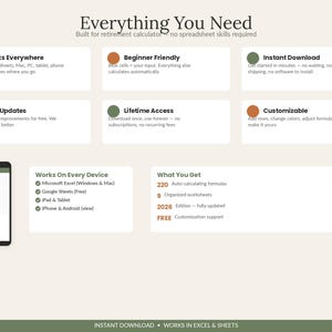 FIRE Calculator Spreadsheet Excel Google Sheets | Retirement Calculator & Early Retirement Planner | Coast FIRE Financial Independence image 6