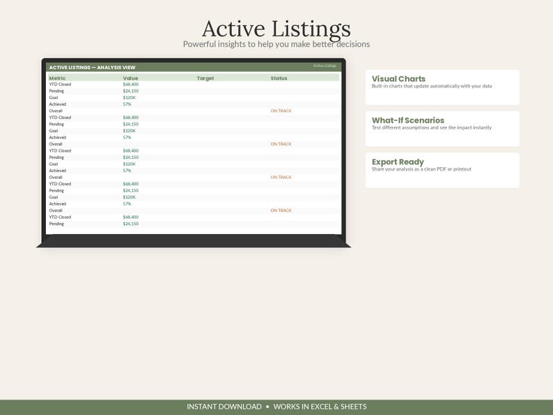 Real Estate Agent CRM Spreadsheet | Realtor Lead Pipeline, Commission Tracker (Excel, Google Sheets) image 5