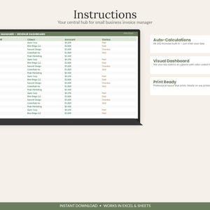 Invoice Tracker Spreadsheet | Small Business Client CRM (Excel, Google Sheets) imagen 3