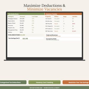 Spreadsheet voor het bijhouden van huurwoningen 2026 | Dashboard voor inkomsten en uitgaven van verhuurders | Excel- en Google Sheets-overzicht voor meerdere vastgoedobjecten afbeelding 6