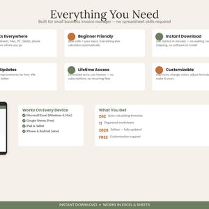 Invoice Tracker Spreadsheet | Small Business Client CRM (Excel, Google Sheets) imagen 6