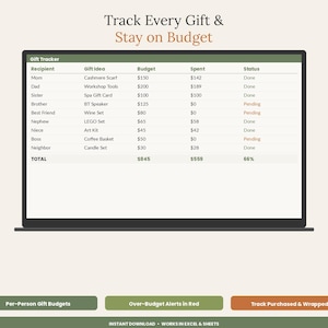 Christmas Budget Planner | Gift Tracker (Excel Google Sheets) image 3