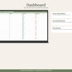 Short Term Rental Host Dashboard | Airbnb Property Manager Excel Google Sheets Tracker image 3