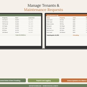 Spreadsheet voor het bijhouden van huurwoningen 2026 | Dashboard voor inkomsten en uitgaven van verhuurders | Excel- en Google Sheets-overzicht voor meerdere vastgoedobjecten afbeelding 4