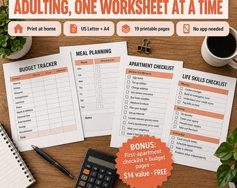 Adulting Money & Life Skills Workbook, Printable Financial Literacy Worksheets, Teen Budgeting High School Homeschool, Answer Key