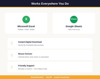 Cleaning Business Spreadsheet | Client & Income Tracker for House Cleaners | Profit Mileage Tax Excel Google Sheets Template